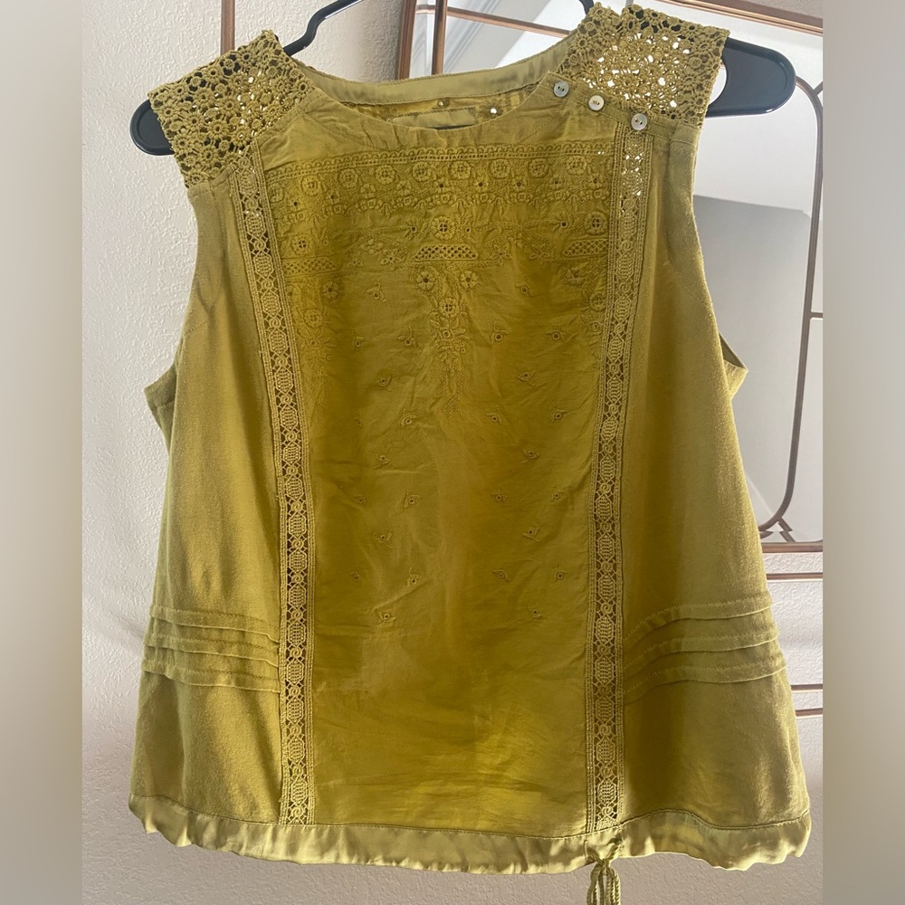 Green Lace detailed Women's Top